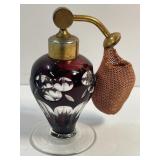 Vintage Cut Glass Ruby Red Atomizer Perfume