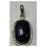 Blue Goldstone Sterling Silver Pendant