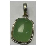 Sterling Silver Green Chalcedony Faceted