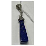 Lapis Gem Stone Pendant Necklaces Women Crystal