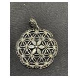 Ross Simons Filigree Ornate Medallion CZ Flowers