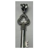 Vintage 925 Sterling Silver  Key Pendant