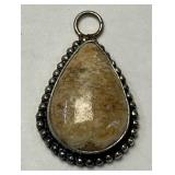 Natural Fossil Coral Pendant 925 Sterling Silver