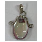 Doubled Glass Pendant 925 Sterling Silver Pendant