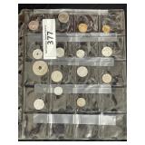 Sheet of 15 Assorted Foreign Coins