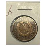 Very Nice 1865 Two Cent Piece