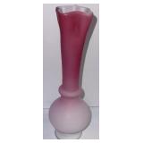 Thomas Webb Art Glass Pink Satin Glass Bud Vase