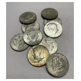 (10) Clad Half Dollars Containing 40% Silver