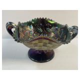 Northwood Cobalt Blue Fruits & Flowers Carnival