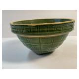 McCoy Green Yellow Ware Window Pane Mixing Bowl
