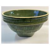 McCoy Green Yellow Ware Window Pane Mixing Bowl