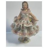 Dresden Porcelain Lace Dancing Lady Figurine