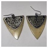 Believed to be Sterling Silver & Bone Earrings