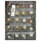 Sheet of (20) Assorted Foreign Coins