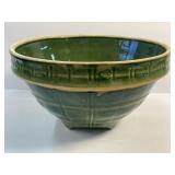McCoy Green Yellow Ware Window Pane Mixing Bowl