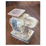 (T) Elephant Plant Stand Blue and White Decor Blue