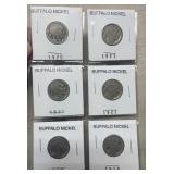6 Buffalo Nickels