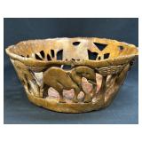 (B) Vintage African Art Hand Carved Openwork