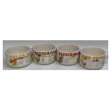 (A) 4 Vintage Retro Soup Bowls