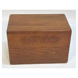 Vintage Wooden Recipe Box With Several Hand