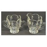 (B) Vintage Indiana Clear Glass Teardrop Sugar