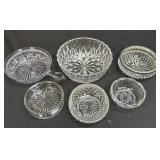 (B) Assorted Clear Glass Bowls As Pictured