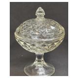 (B) Vintage Small Crystal Pedestal Candy Dish