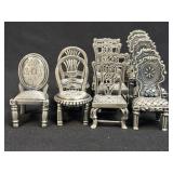 (A) Dollhouse Miniature Furniture Pewter Metal