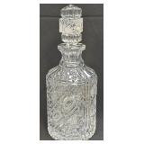 (B) MCM Cut Lead Crystal Barrel Shape Decanter