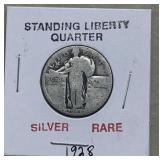 1928 Standing Liberty Quarter Silver Rare