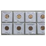 8 Brilliant Uncirculated Pennies
