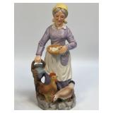 (A) Vintage Porcelain Figurine Old Lady Farm