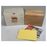 (A) Home Natural Wood Finish Recipe Box NIB 4ï¿½ X