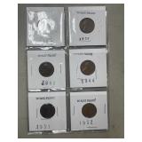 6 Wheat Head Pennies