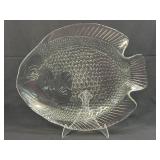 (C) Arcoroc Fish Shaped Platter Clear Glass 15.5"