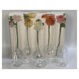(C) Harmony Set of 5 Handblown Vases IOB