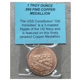 1 Troy Ounce .999 Fine Copper