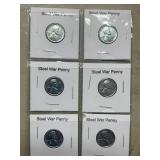 6 Steel War Pennies