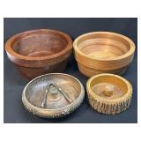 (C) Wooden Bowls and Nut Bowls As Pictured