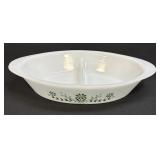 (B) Vintage Primrose Opal Glasbake Divided Dish