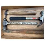 3 Assorted Hammers and 1 Handle As Pictured