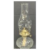 Golden Globe Clear Glass Ribbed Bowl Oil Lamp