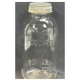 Vintage Glenshaw Square Mason Clear 1/2 Gal