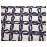 Double Wedding Ring Quilt 80ï¿½ X 84ï¿½ Some Staining