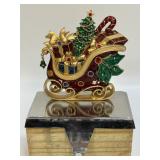 (A) Sleigh Christmas Stocking Holder Bejeweled