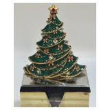 (A) Christmas Tree Stocking Holder Bejeweled