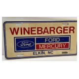 (A)Plastic Front Tag Winebarger Ford Mercury Elkin
