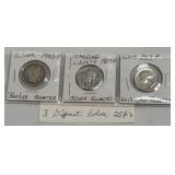 3 Different Silver 25ï¿½ As Pictured