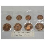 8-.999 Fine Copper Proof Coins-5 Ounces