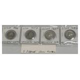 4 Different Silver Quarters As Pictured